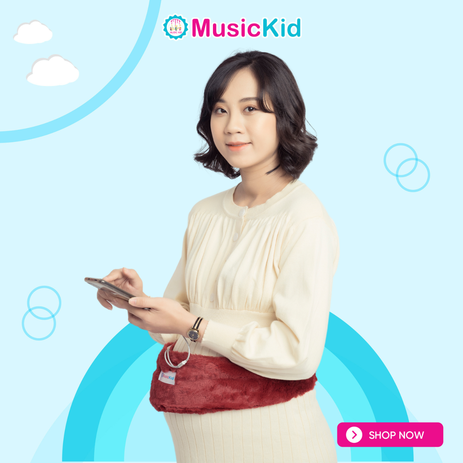 Tai nghe bà bầu – Đỏ Nâu